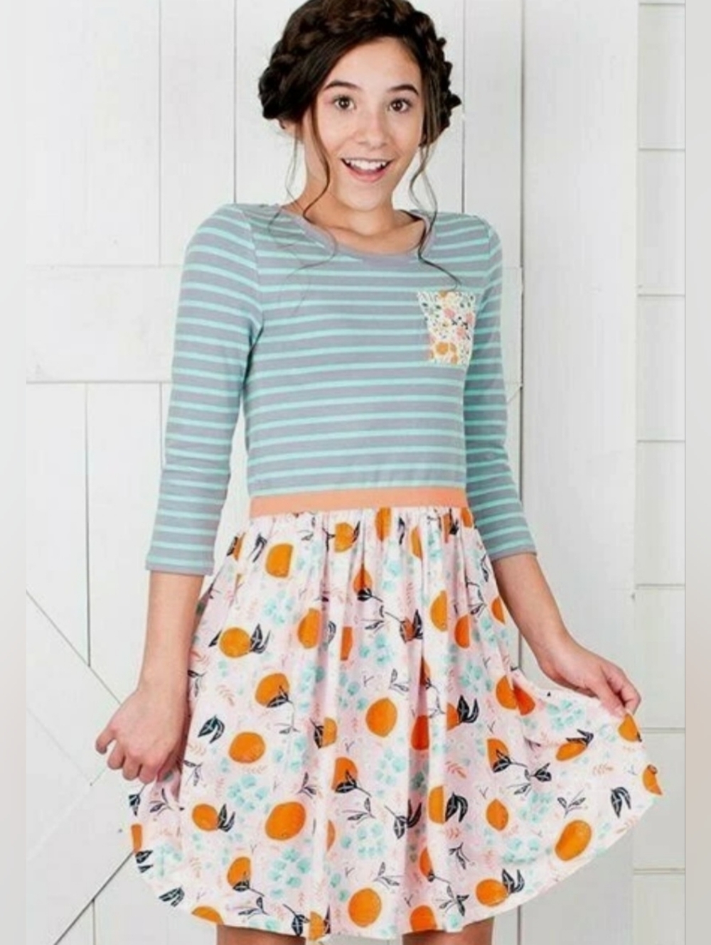 Joanna Gaines Matilda Jane 435 Collection "Fresh Squeezed" orange dress